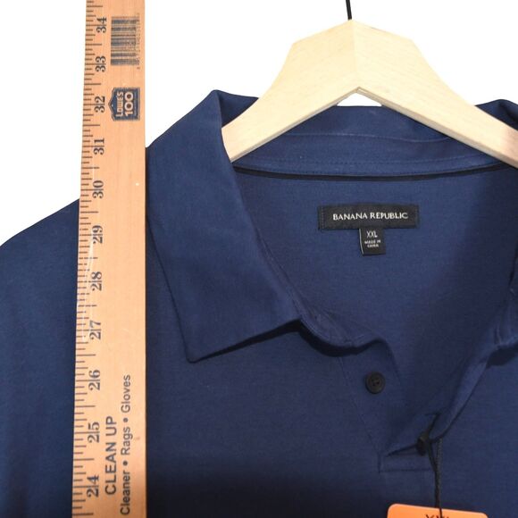 NWT Banana Republic Men's Navy LUXE Touch Performance Polo Shirt XXL - Picture 7 of 9